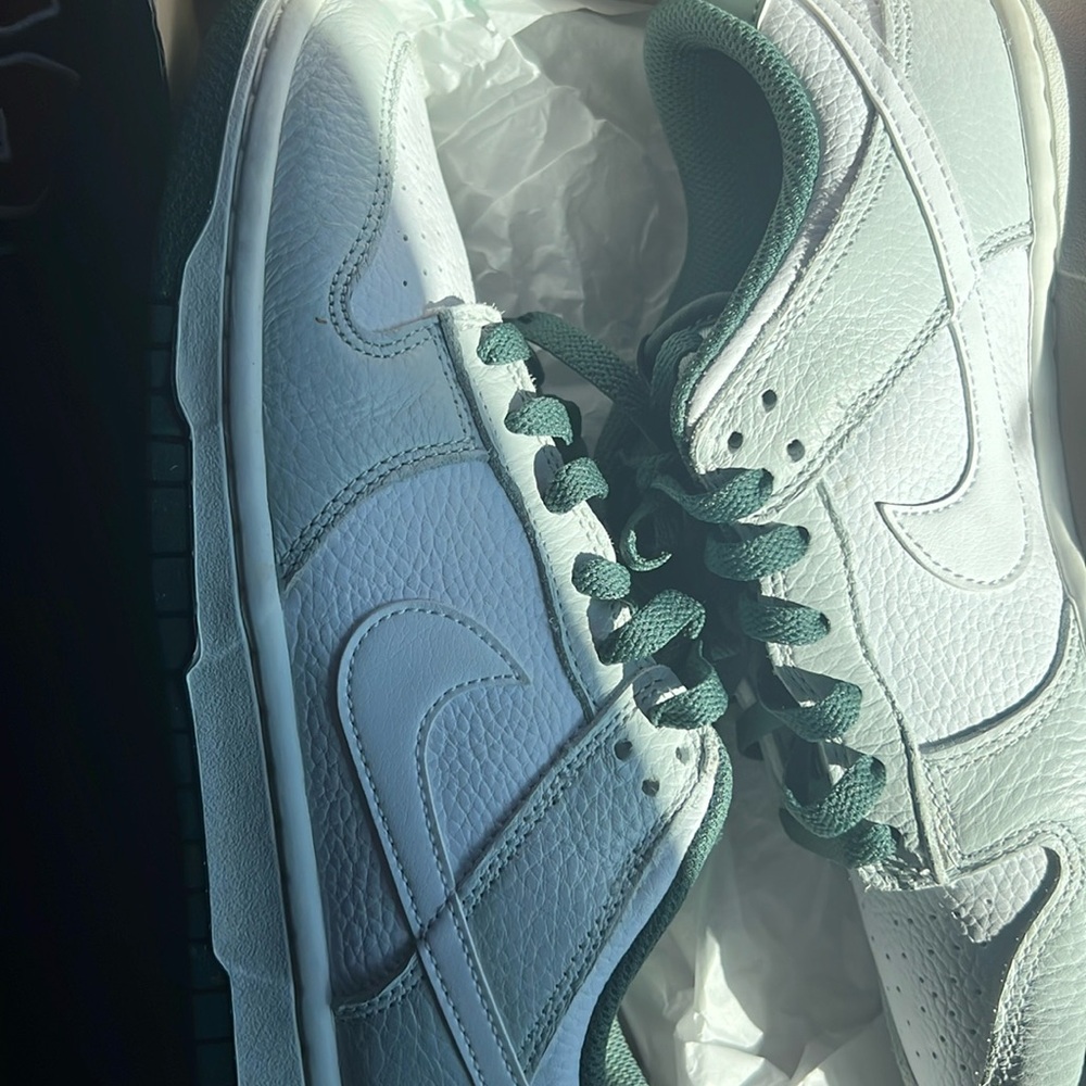 nike dunk( white grey and green)